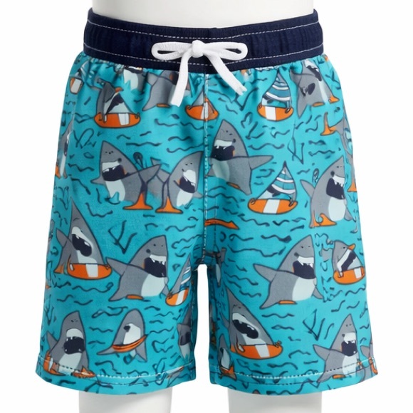 Gymboree Other - Gymboree Blue Shark Swim Trunks Boys 5T Drawstring Lined Board Shorts